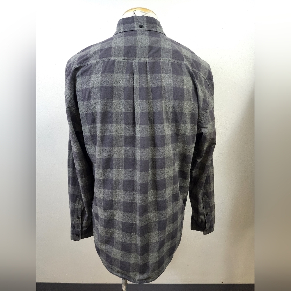 Billy Reid Men's Gray Plaid Long Sleeve Shirt Standard Button UpPocket, sz LD - Picture 2 of 16